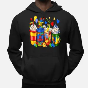 Autism Awareness Day Coffee Cups Puzzle Coffee Latte Loving Hoodie