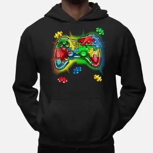 Autism Awareness Video Game Controller Puzzle Piece Boys Hoodie