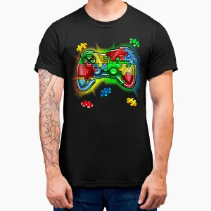 Autism Awareness Video Game Controller Puzzle Piece Boys T-Shirt