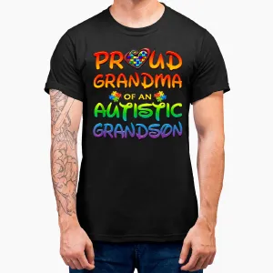 Autism Awareness Wear Proud Grandma Of Grandson T-Shirt