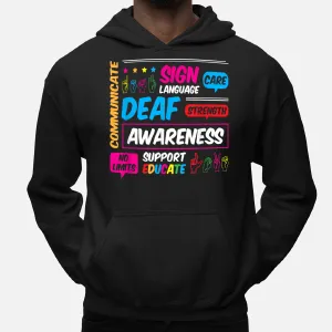 Deaf Awareness Sign Deafness Hearing Loss Warrior Hoodie