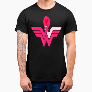 Superhero Ribbon Breast Cancer Awareness Support T-Shirt