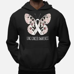 White Ribbon Happy Lung Cancer Awareness Survivor Graphic Hoodie